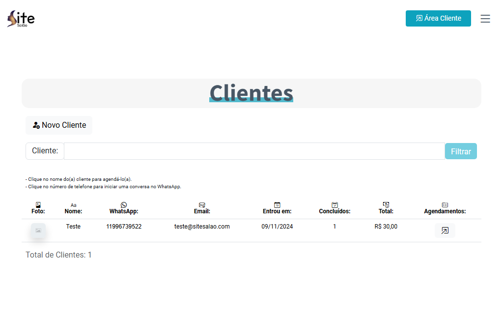 Site Salão agenda online imagem 6
