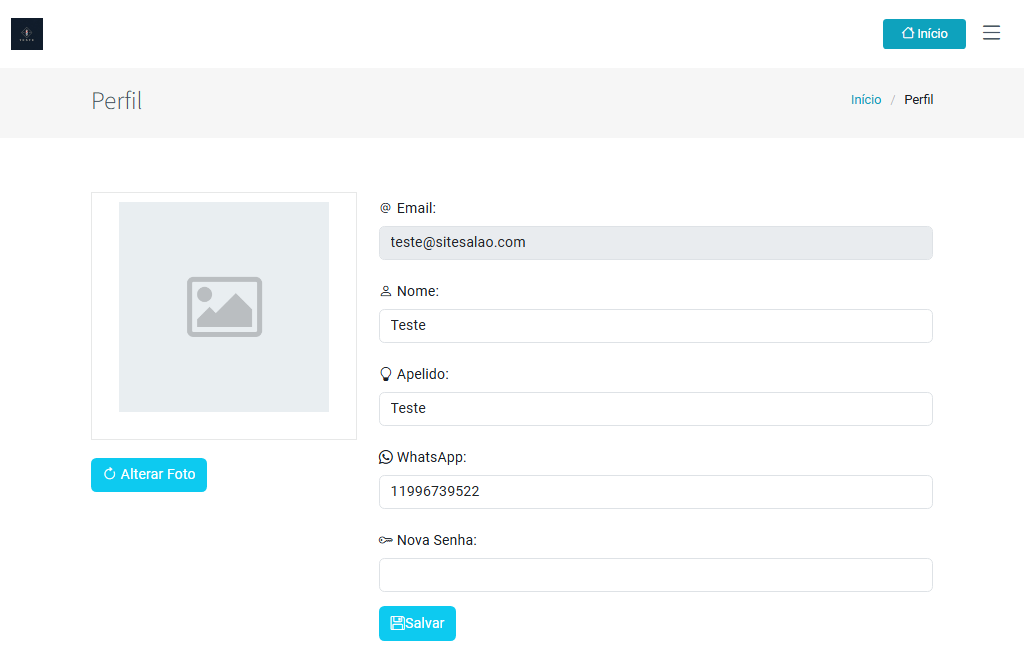 Site Salão agenda online imagem 2